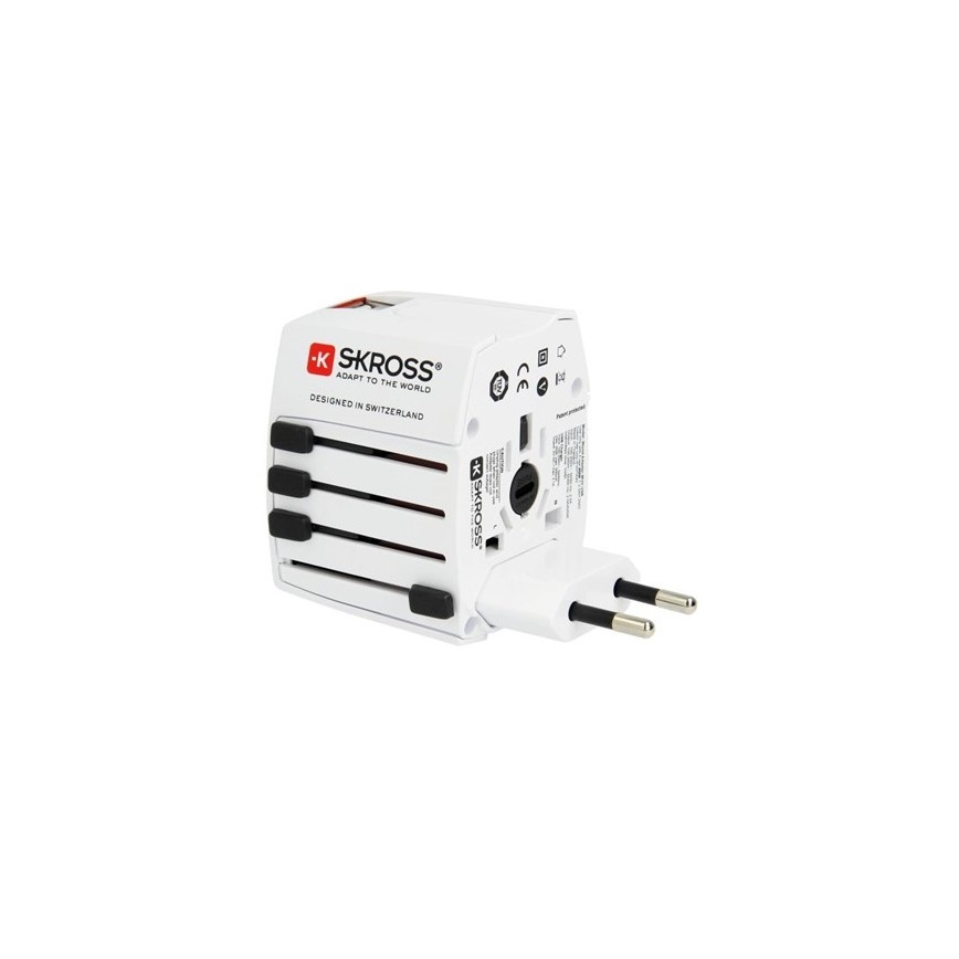 Solight PA48 - kansainvälinen matkasovitin 230V + 2x USB-portti