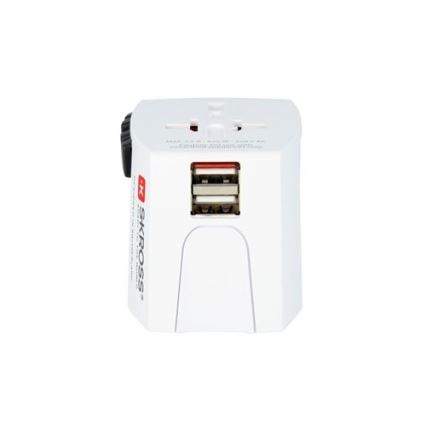Solight PA48 - kansainvälinen matkasovitin 230V + 2x USB-portti