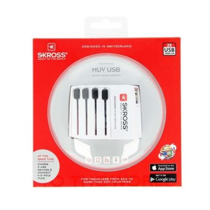 Solight PA48 - kansainvälinen matkasovitin 230V + 2x USB-portti