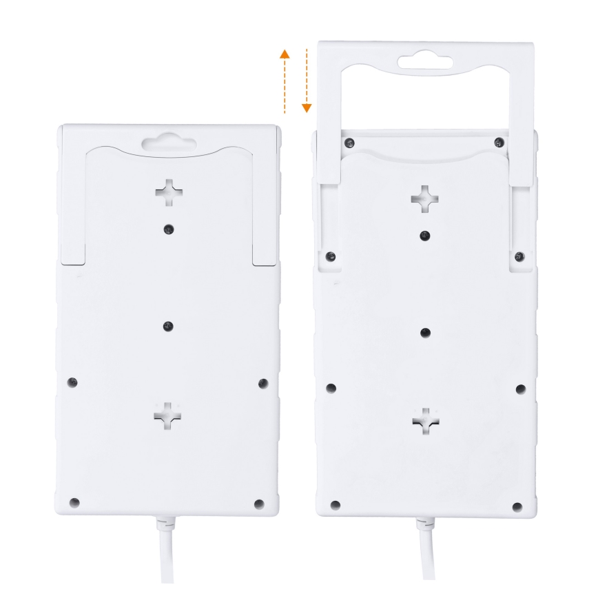 Jatkojohto virtakytkimellä 8Z Tyyppi E + 1xUSB-A + 1xUSB-C 2m valkoinen