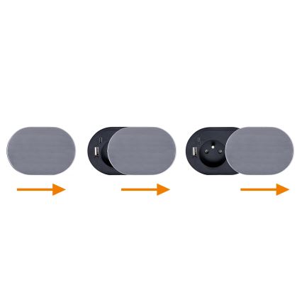Sisäänrakennettu pistoke 1Z + USB A+C
