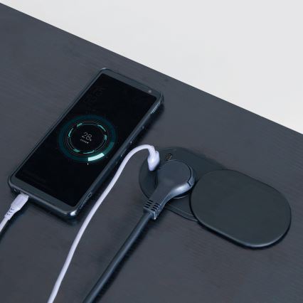 Pistorasia pöydälle 1x230V + USB-A + USB-C musta