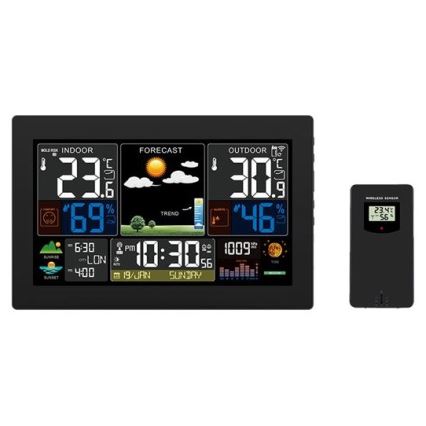 Sääasema värillisellä LCD-näytöllä 230V/2xAA + 2xAA