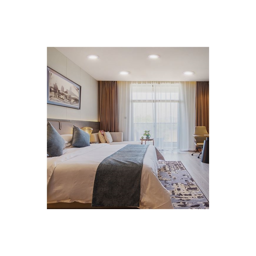 LED-upotettava kattovalaisin LED/18W/230V, 3000/4000/6000K, halkaisija 22,5 cm, valkoinen