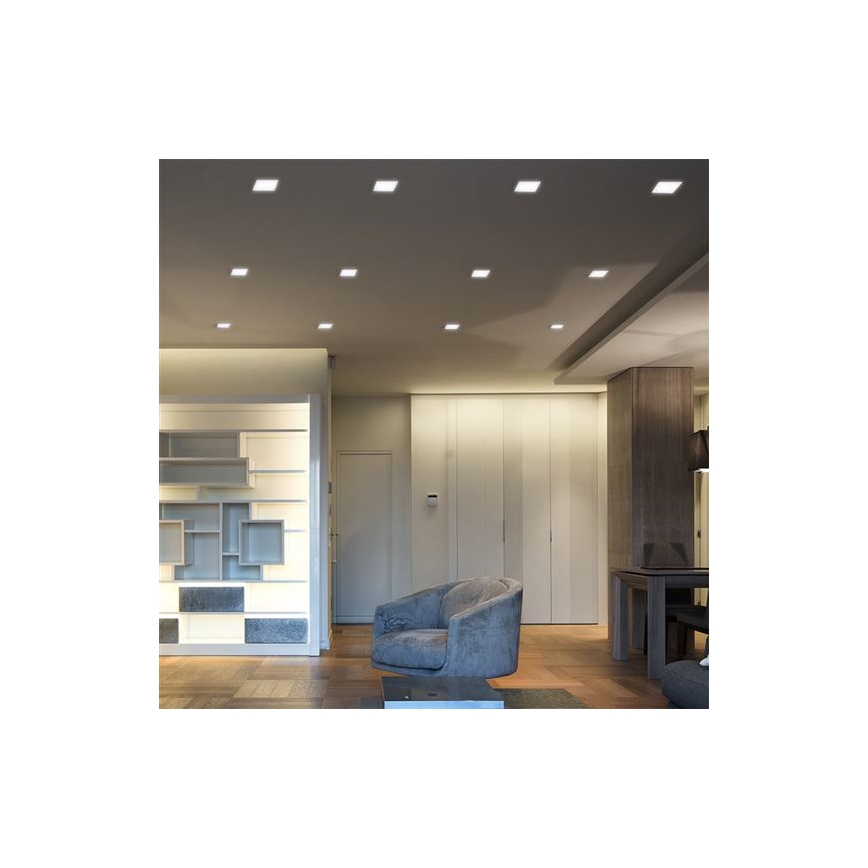 LED upotettava kattovalaisin LED/18W/230V 3000/4000/6000K 22,5x22,5 cm valkoinen