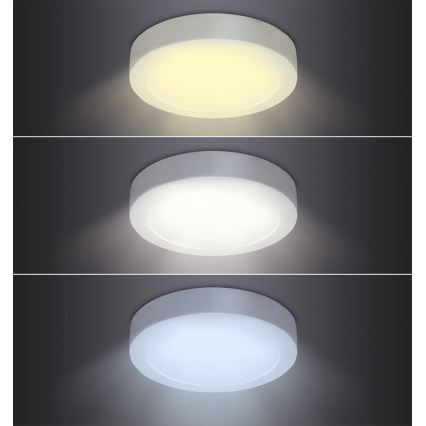 LED-kattovalaisin 12 W / 230 V, 3000/4000/6000 K, Ø 17 cm, valkoinen