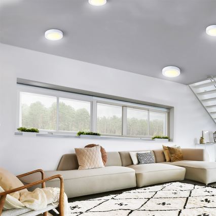 LED-kattovalaisin, 18 W, 230 V, 3000/4000/6000 K, Ø 22,5 cm, valkoinen