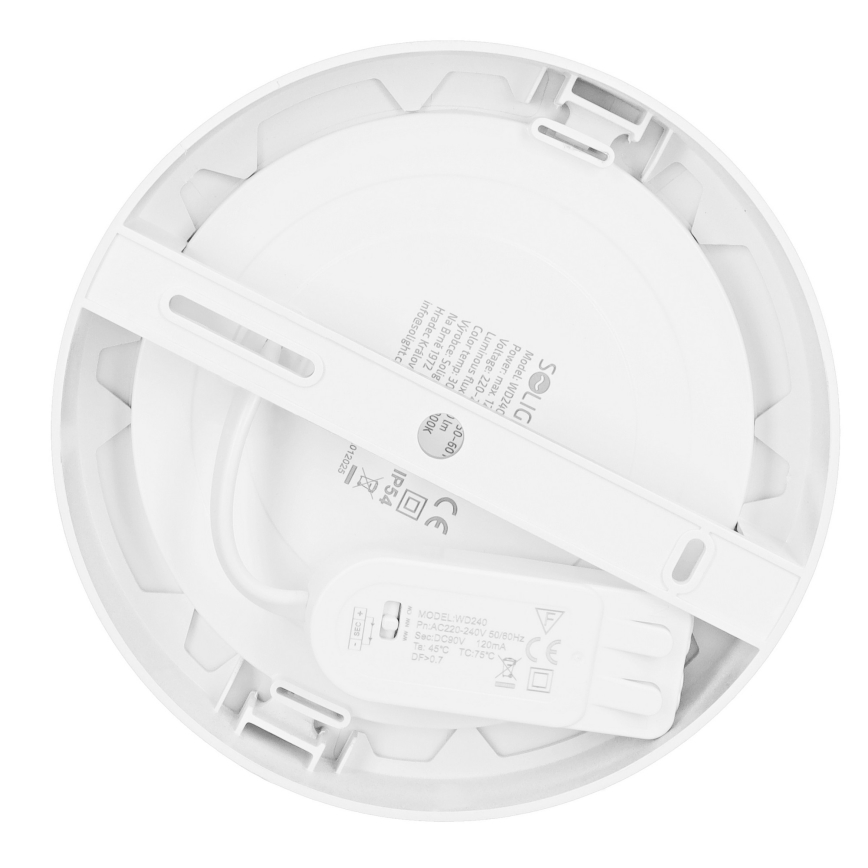 LED pinta- tai uppoasennettava paneeli 2-in-1 LED/12W/230V 3000/4000/6000 K Ø 17 cm IP54 valkoinen