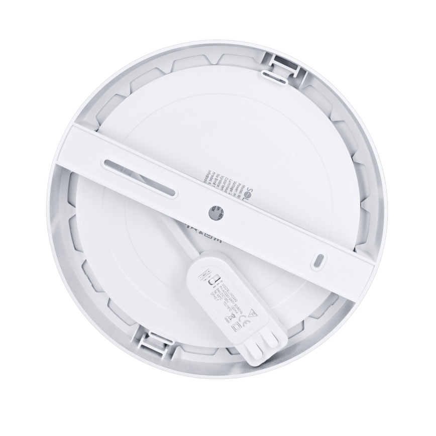 LED-paneeli, pinta- tai alaslaskettava 2-in-1 18W/230V 3000/4000/6000K Ø 22,5 cm IP54 hopea