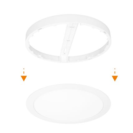 LED pinta-/upotettava paneeli 2-in-1 18W/230V 3000/4000/6000K Ø22,5 cm IP54 valkoinen