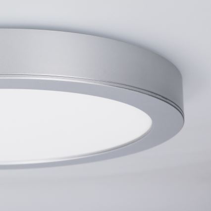 LED pinta- tai uppoasennettava paneeli 2-in-1 24W/230V 3000/4000/6000K Ø 30 cm IP54 hopea