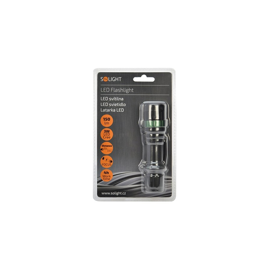 LED-taskulamppu koukulla ja magneetilla LED/3W/3xAAA