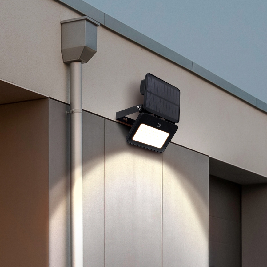 LED Himmennettävä aurinko valonheitin kanssa motion ja dusk sensori LED/6W/2200 mAh 3000/4000/6500K IP65