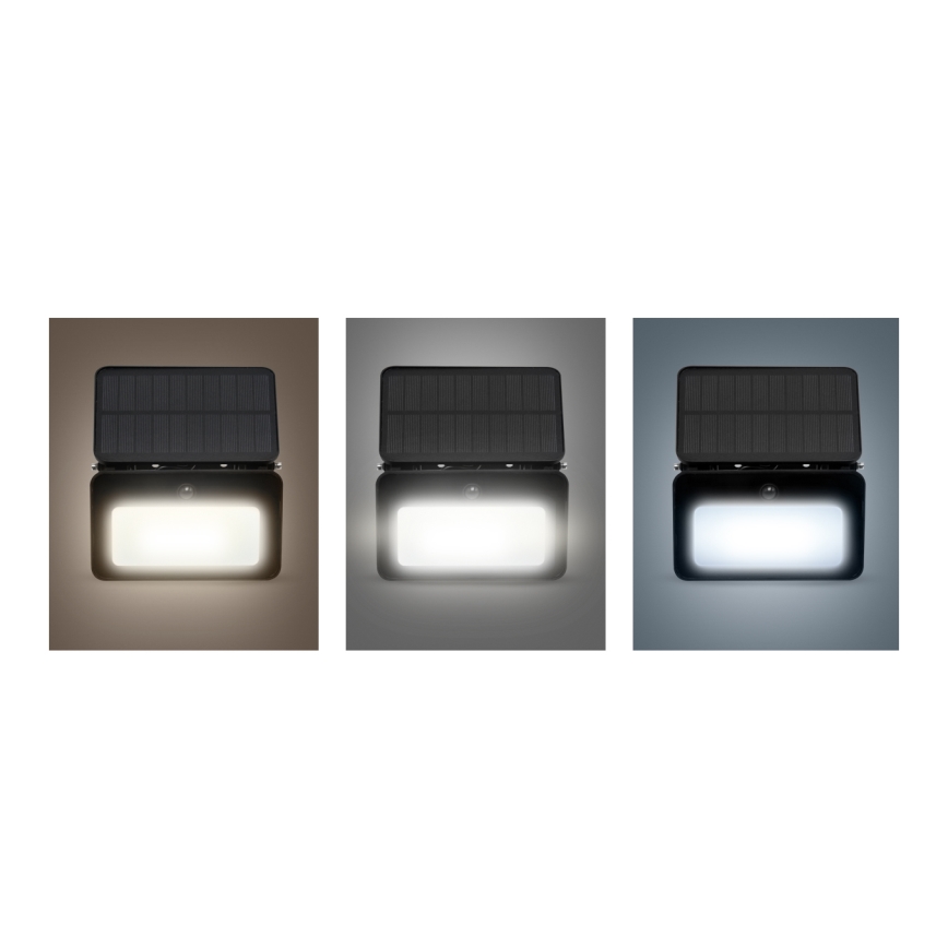 LED Himmennettävä aurinko valonheitin kanssa motion ja dusk sensori LED/6W/2200 mAh 3000/4000/6500K IP65