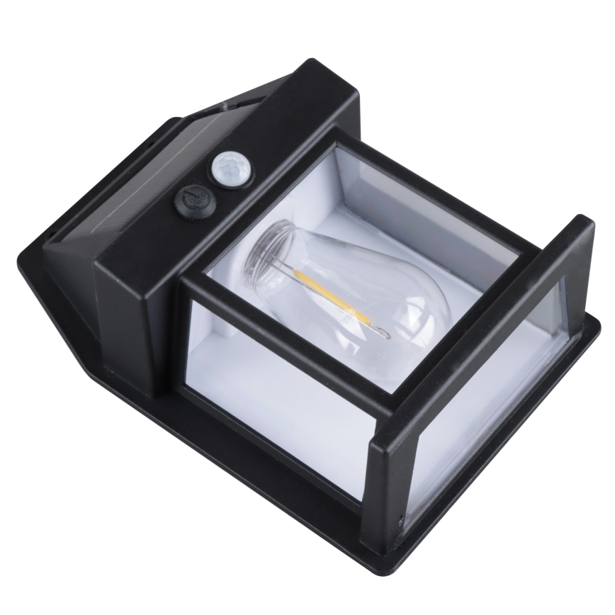 LED-himmennettävä aurinkokennolyhty anturilla LED/3,7V IP44 1200 mAh