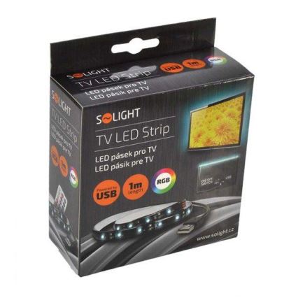 Solight WM504 - SETTI 2x LED-RGB-nauha televisioon, jossa ohjain IP65 LED / USB 50cm