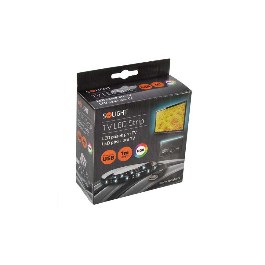 Solight WM504 - SETTI 2x LED-RGB-nauha televisioon, jossa ohjain IP65 LED / USB 50cm