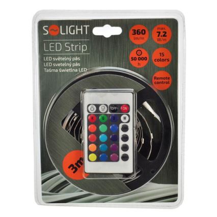 LED-nauha kauko-ohjaimella 7,2W/12V 3m