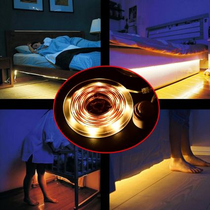 LED-nauha anturilla 4xAAA 3000K 1m