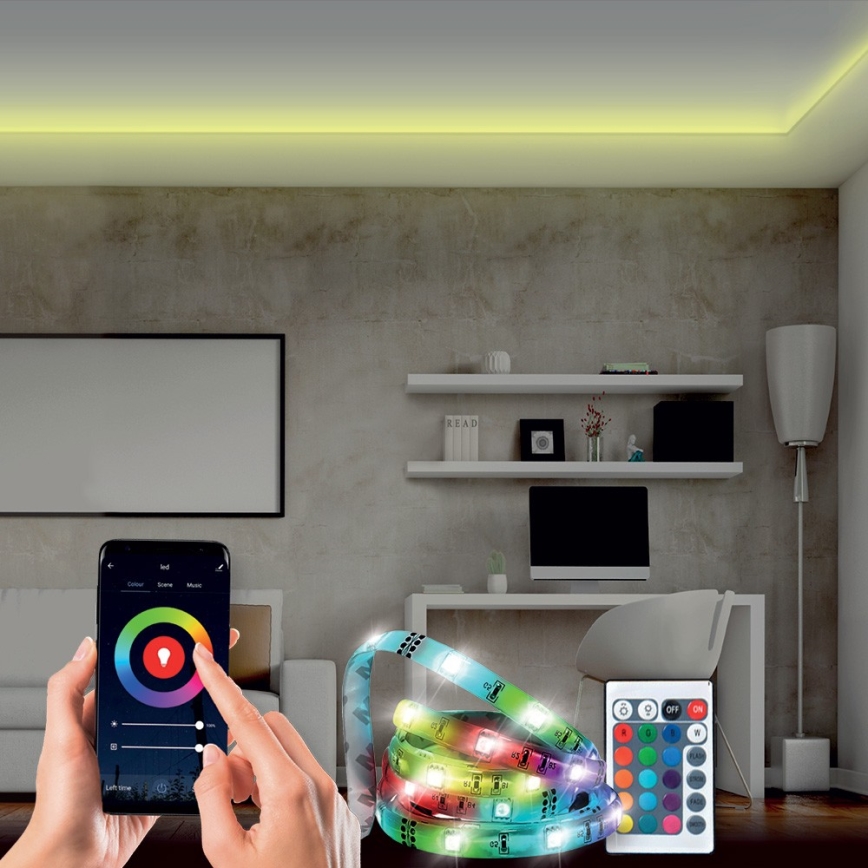 LED-RGB-himmennettävä nauha LED/20W/230V 5m IP65 Tuya + kaukosäädin