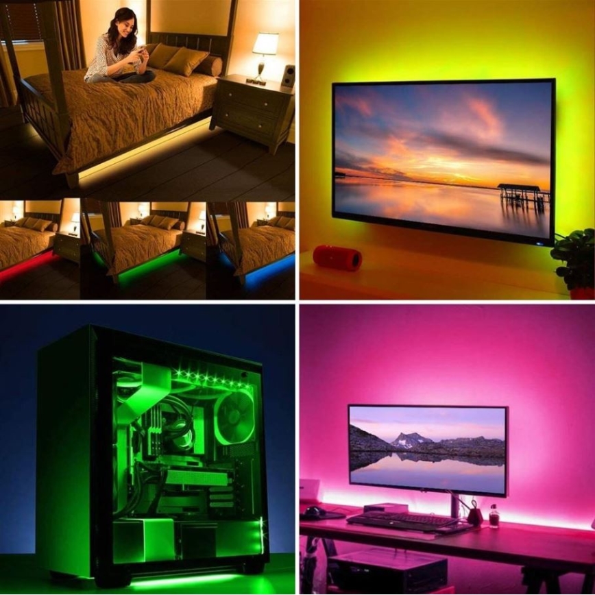 LED RGB Himmennettävä nauha televisioon LED/6W/5V Wi-Fi Tuya + kauko-ohjaus