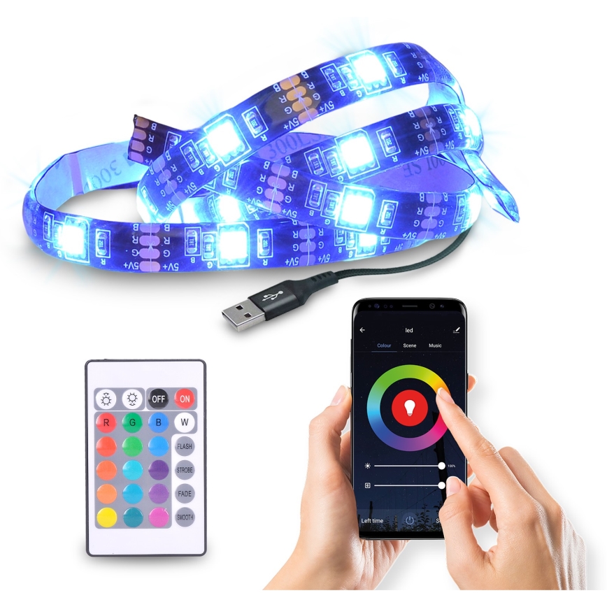 LED RGB Himmennettävä nauha televisioon LED/6W/5V Wi-Fi Tuya + kauko-ohjaus