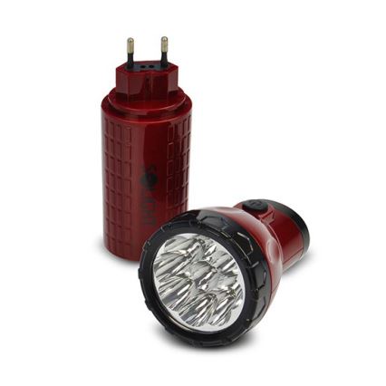Ladattava LED-taskulamppu 9xLED/4V 800mAh plug-in