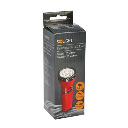 Ladattava LED-taskulamppu 9xLED/4V 800mAh plug-in
