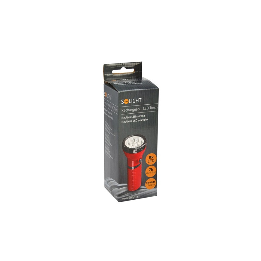 Ladattava LED-taskulamppu 9xLED/4V 800mAh plug-in