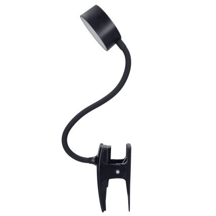 LED Himmennettävä joustava ladattava pöytävalaisin klipsillä LED/2W/1800 mAh 3000/4000/6500K musta