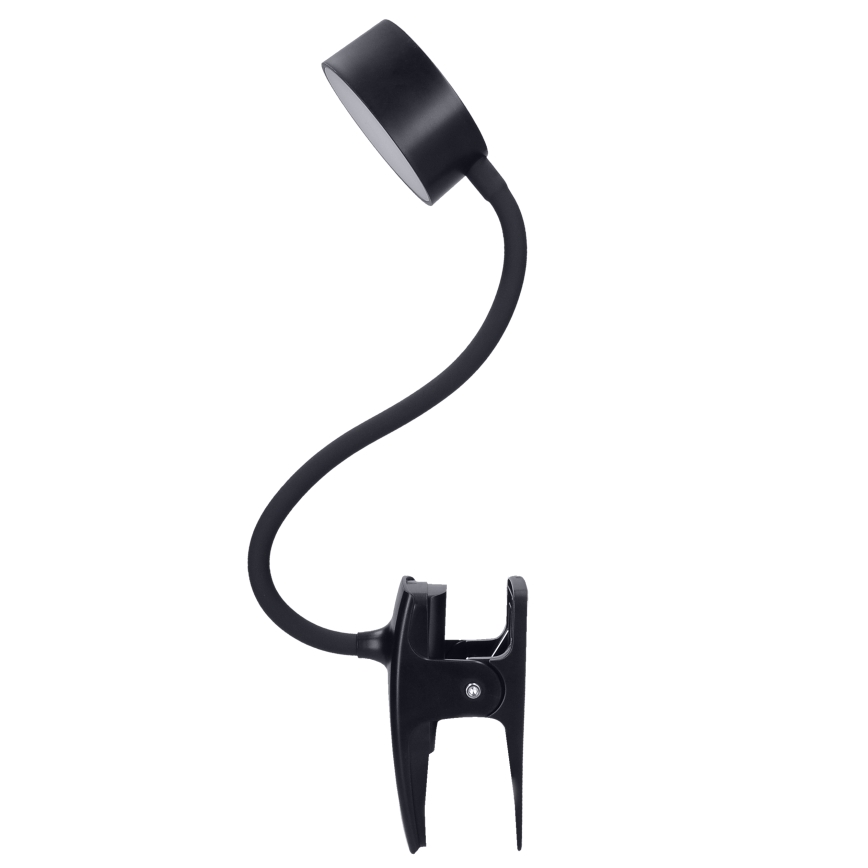 LED Himmennettävä joustava ladattava pöytävalaisin klipsillä LED/2W/1800 mAh 3000/4000/6500K musta
