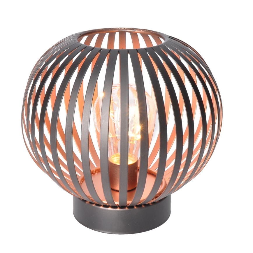 LED Koristeellinen pöytävalaisin LED/3xAA musta/kupari