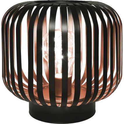 LED Koristeellinen pöytävalaisin LED/3xAA musta/kupari