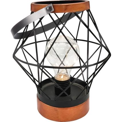 LED Koristeellinen pöytävalaisin LED/3xAA musta/kupari