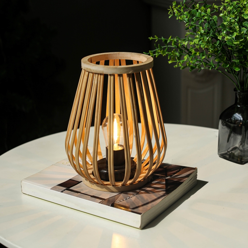 LED Koristeellinen pöytävalaisin LED/2xAA bambu
