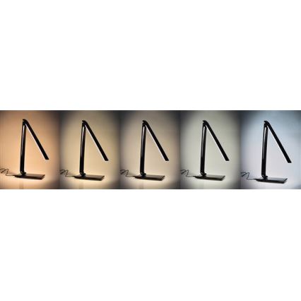 LED Himmennettävä pöytävalaisin USB-liitännällä LED/12W/230V musta
