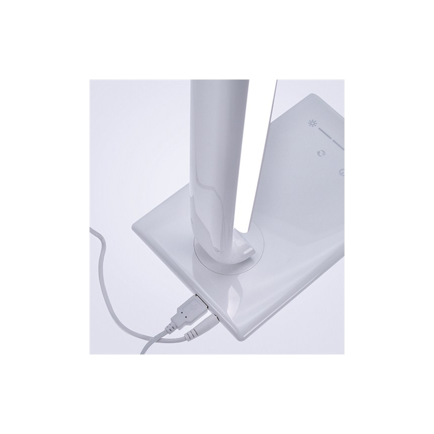 LED Himmennettävä pöytävalaisin USB-liitännällä LED/12W/230V valkoinen