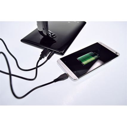 LED Himmennettävä pöytävalaisin USB-liitännällä LED/12W/230V valkoinen