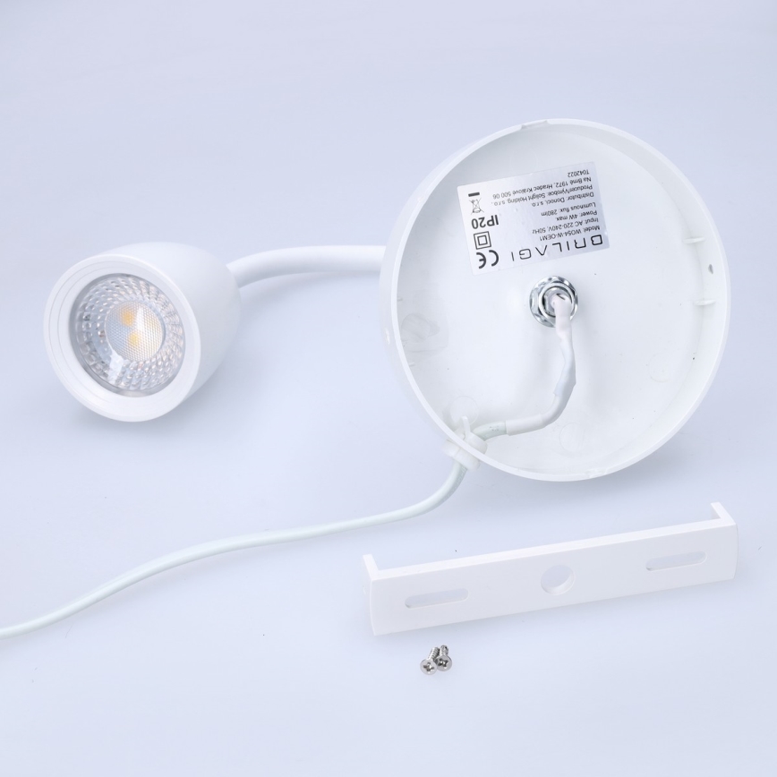 LED Himmenntettäv pieni seinä lamppu LED/4W/230V