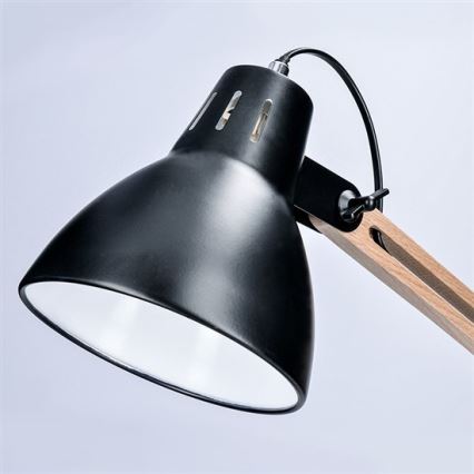 Pöytävalaisin FALUN 1xE27/25W/230V musta/tammi