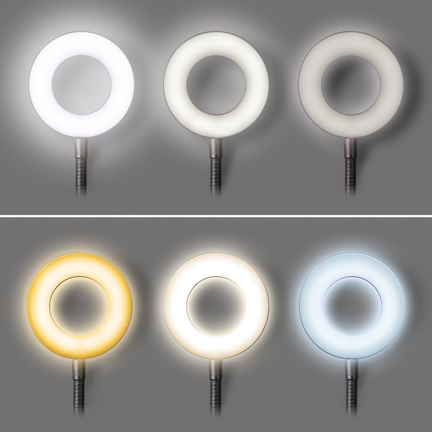 Himmennettävä LED-pöytävalaisin klipsillä LED/8W/230V 3000/4000/5000K musta