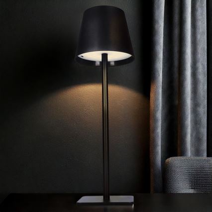 LED-himennettävä ladattava kosketusohjattu pöytälamppu LUCCA LED/3,7V 3000/4000/6500K 2000 mAh musta