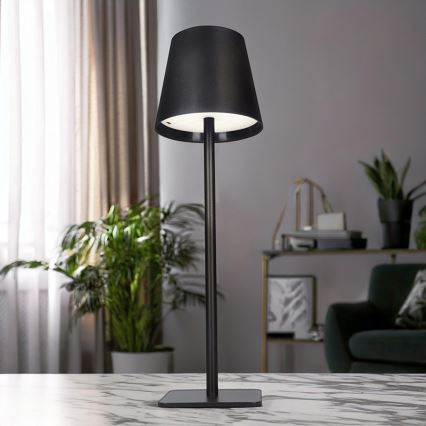 LED-himennettävä ladattava kosketusohjattu pöytälamppu LUCCA LED/3,7V 3000/4000/6500K 2000 mAh musta