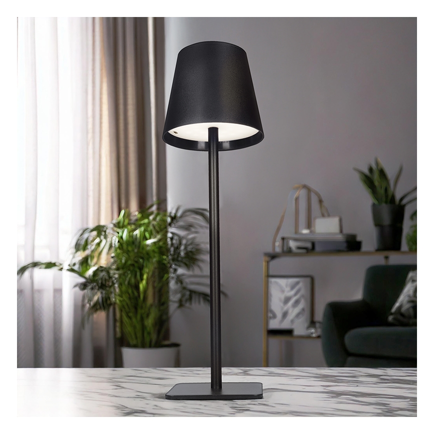 LED-himennettävä ladattava kosketusohjattu pöytälamppu LUCCA LED/3,7V 3000/4000/6500K 2000 mAh musta