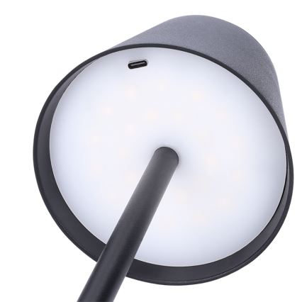 LED-himennettävä ladattava kosketusohjattu pöytälamppu LUCCA LED/3,7V 3000/4000/6500K 2000 mAh musta