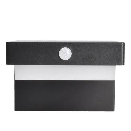 LED Aurinkopaneelivalaisin liike- ja hämärätunnistimella PALERMO LED/5W/2000 mAh IP54 musta