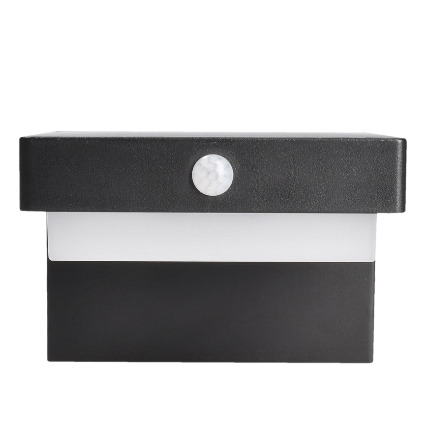 LED Aurinkopaneelivalaisin liike- ja hämärätunnistimella PALERMO LED/5W/2000 mAh IP54 musta