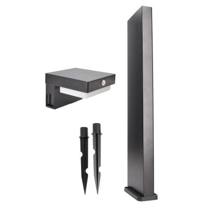 LED-aurinkolamppu liike- ja hämärätunnistimella PALERMO LED/5W/2000 mAh IP54 musta