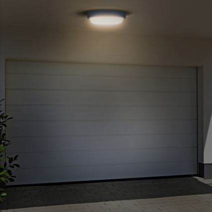LED-ulkoseinävalaisin LED/13W/230V 4000K IP54 harmaa pyöreä