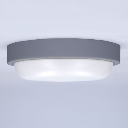 LED-ulkoseinävalaisin LED/13W/230V 4000K IP54 harmaa pyöreä